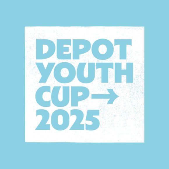 Depot Youth Cup logo in white on a blue background