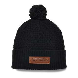 Black Diamond Cable Cuff Pom Beanie - Black