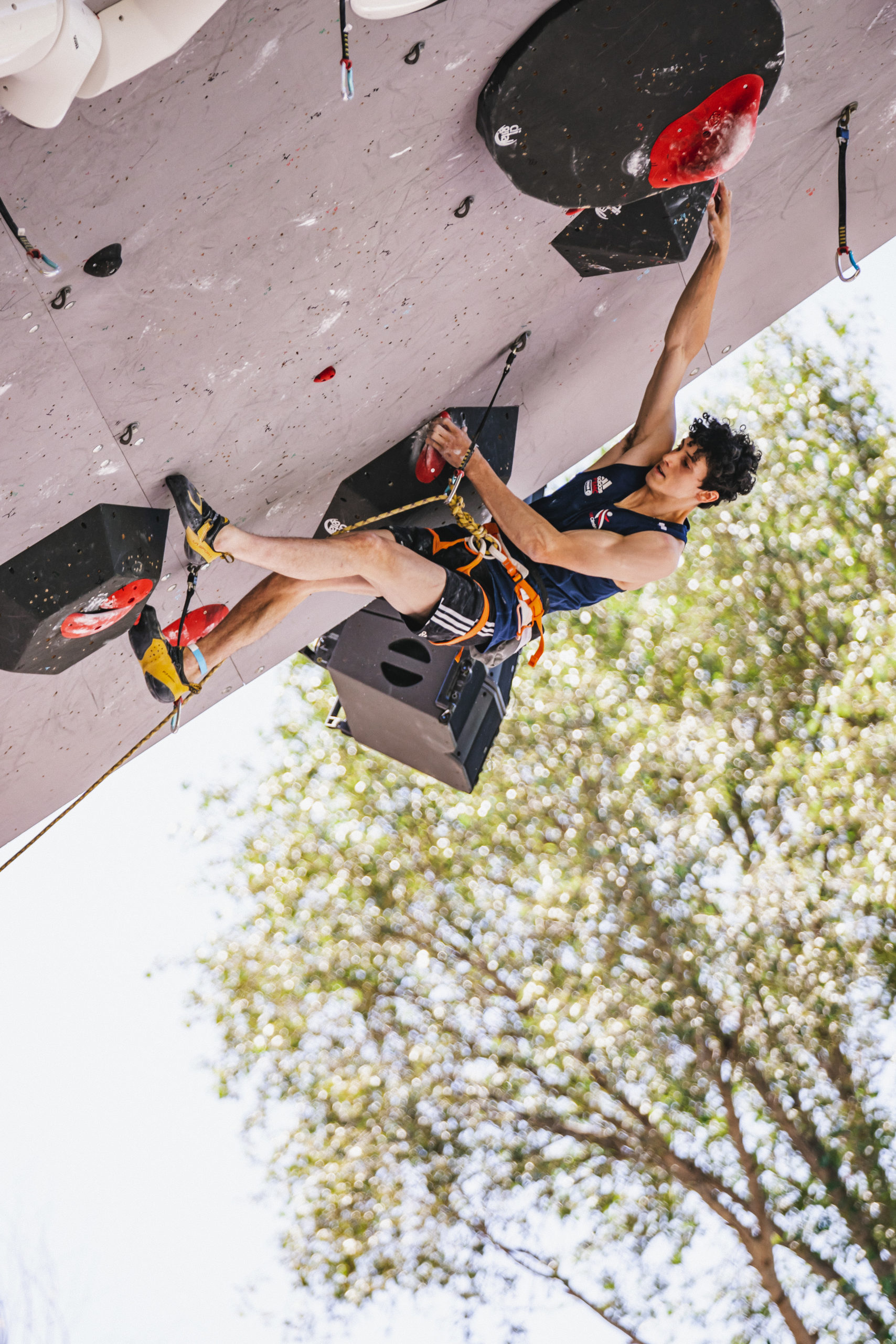 Hamish McArthur at the IFSC Lead World Cup in Briancon