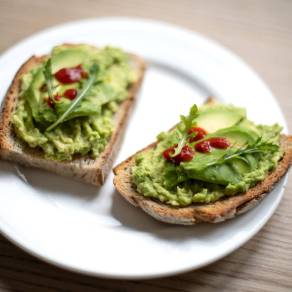 Vegan avocado on sourdough toast climbing breakfast for Veganuary
