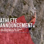 new Depot Climbing athlete Jen Wood on an outdoor rock climbing ascent